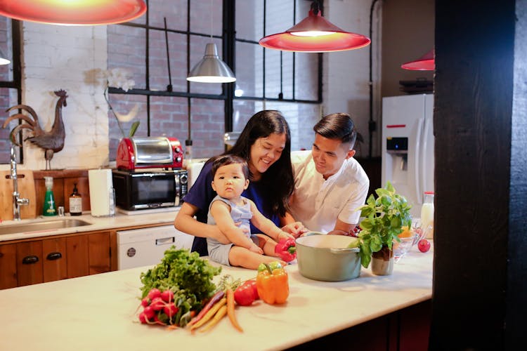 A Family Preparing Dinner