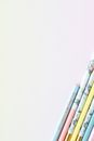 Set of pencils with inscription on light background
