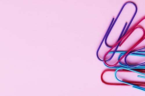 Paperclips on Pink Surface 