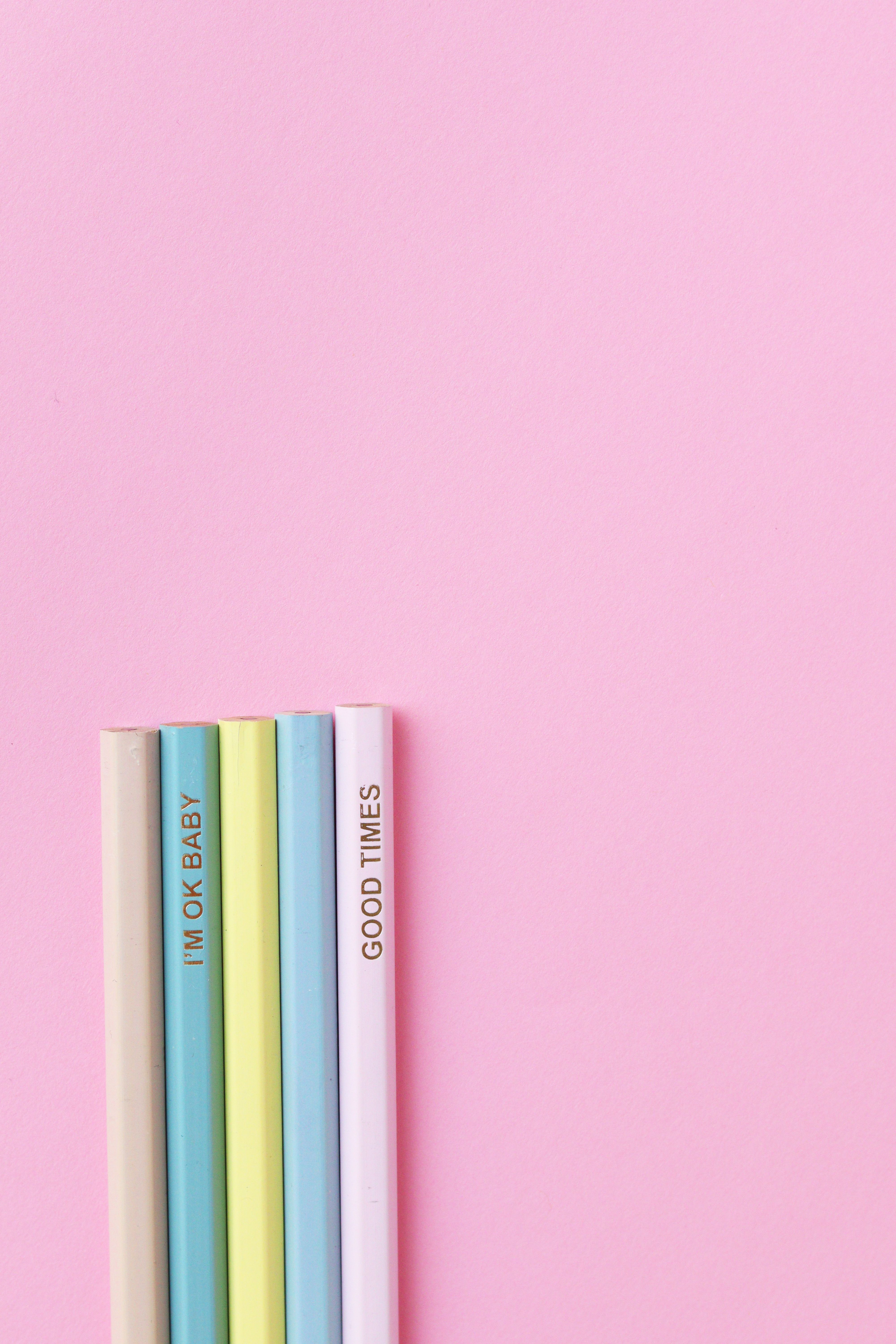 Pencils on Pink Surface · Free Stock Photo