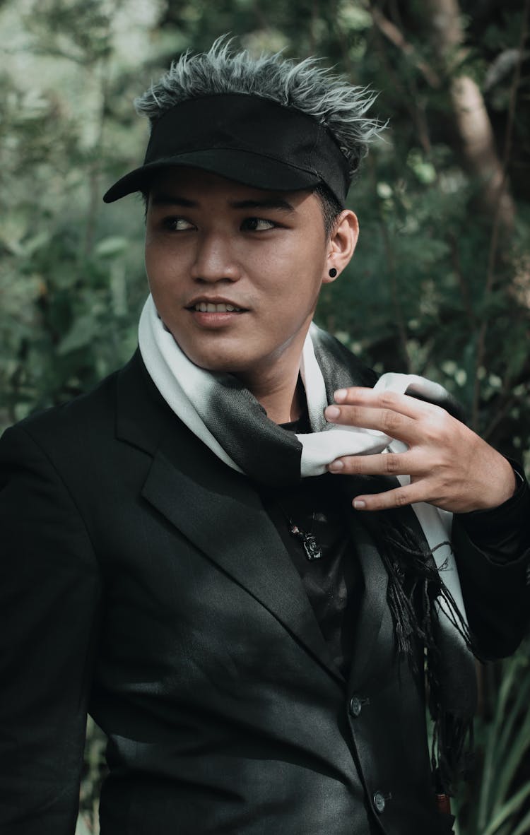 Man In Black Suit Jacket And Black Hat