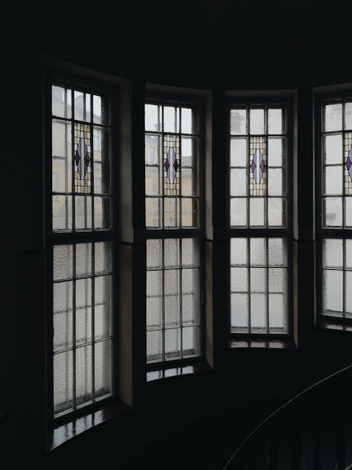 Free Black Wooden Framed Glass Window Stock Photo