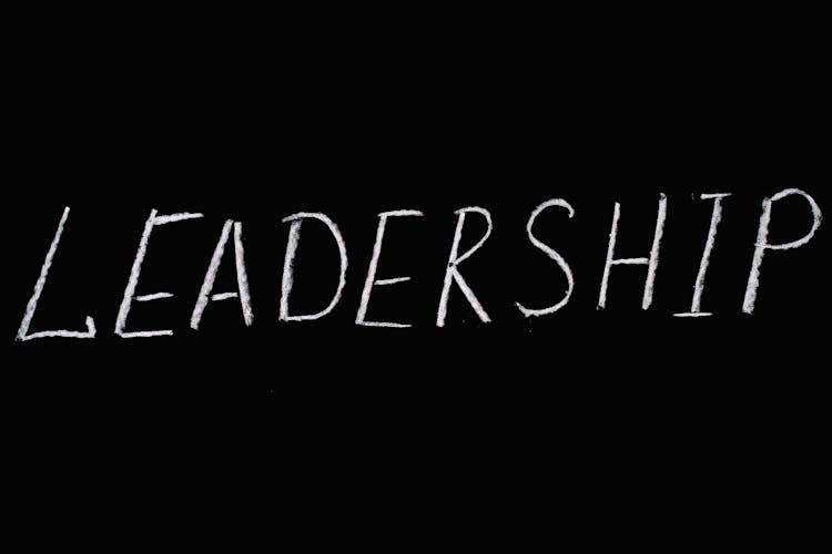 Leadership Lettering Text On Black Background