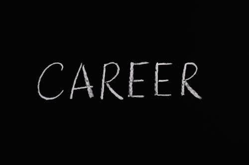 Career Lettering Text on Black Background