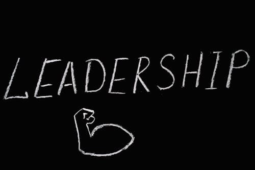Free Leadership Lettering Text on Black Background Stock Photo