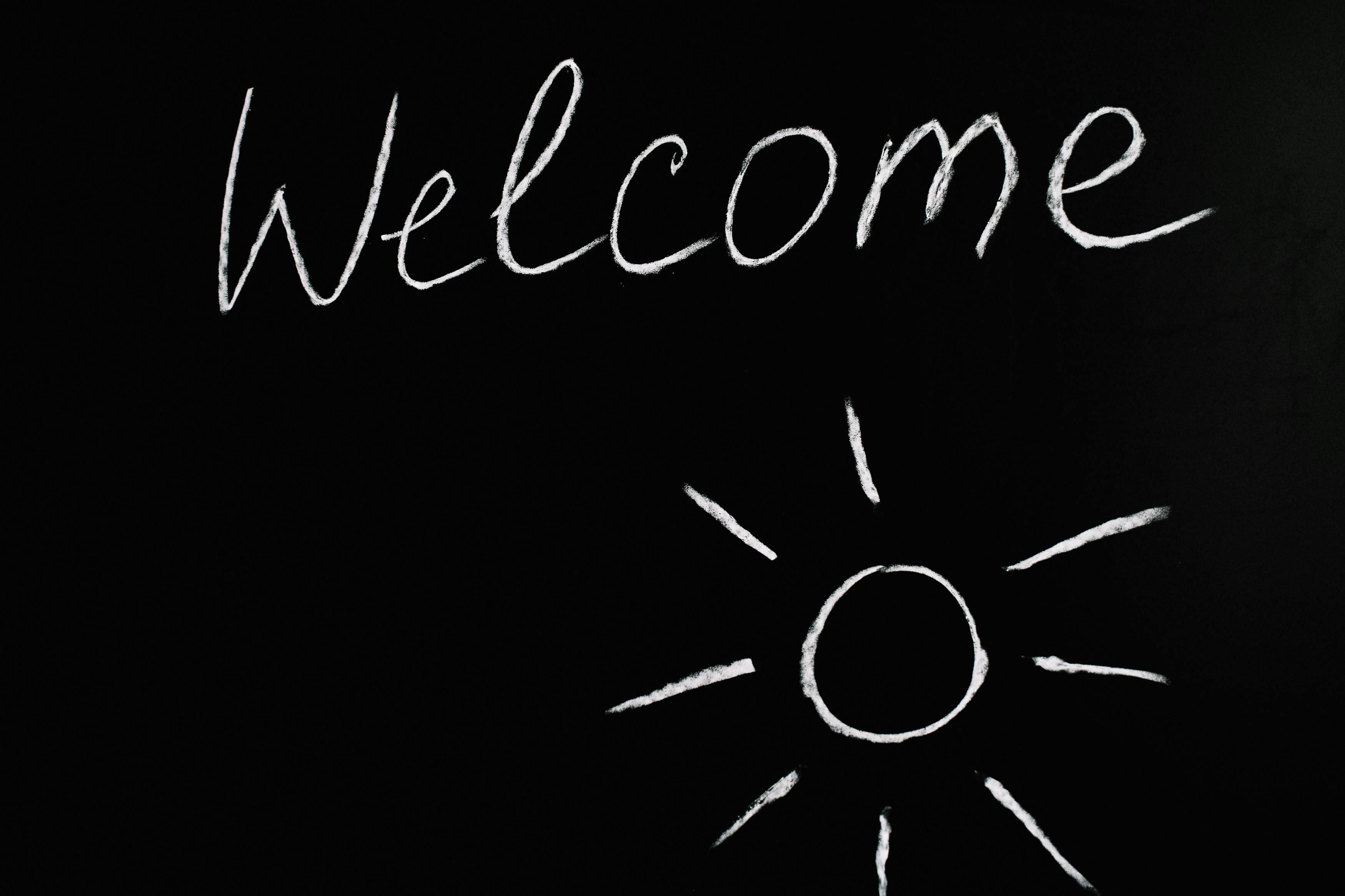 Welcome Lettering Text on Black Background · Free Stock Photo