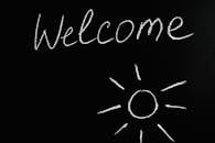 Welcome Lettering Text on Black Background