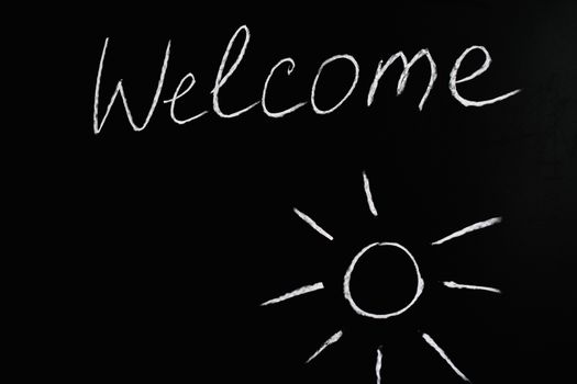 Welcome Lettering Text on Black Background