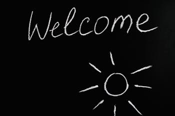 Welcome Lettering Text on Black Background