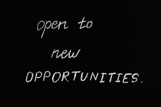 Open To New Opportunities Lettering Text on Black Background