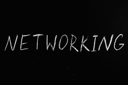 Networking Text on Black Surface