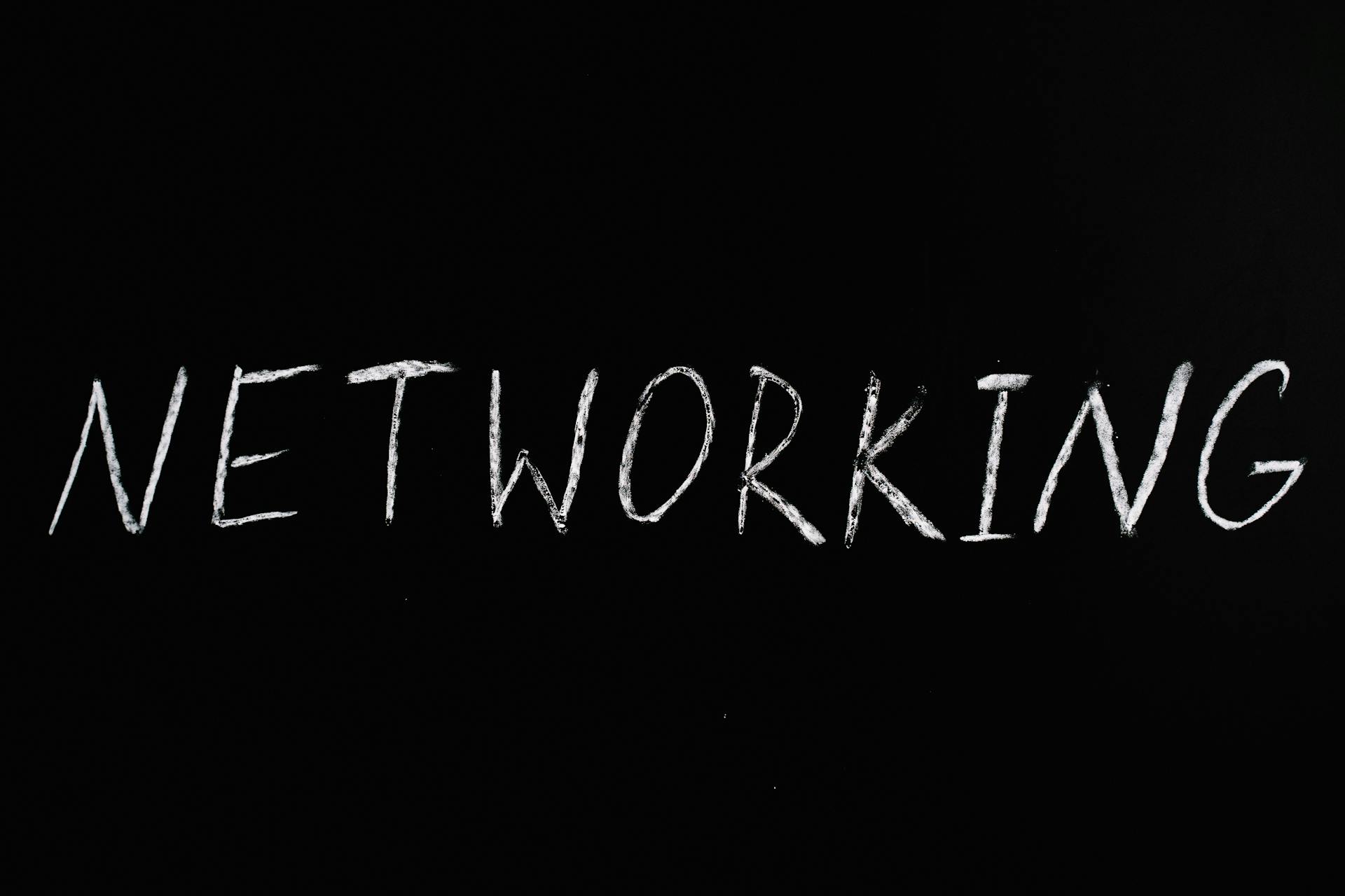 Networking Text on Black Surface