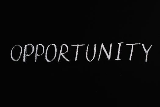 Opportunity Lettering Text on Black Background