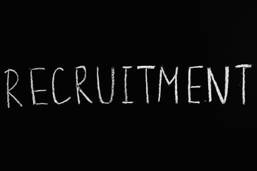 Recruitment Lettering Text on Black Background