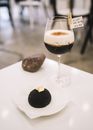 Clear Wine Glass With Black Liquid