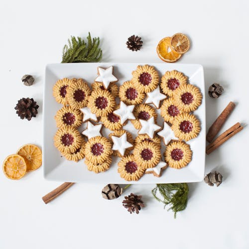 Free Cookies on White Ceramic Plate Stock Photo