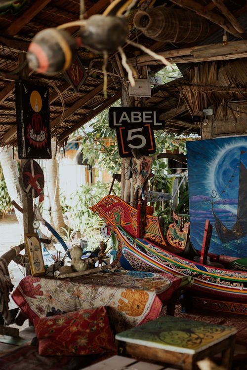 Free Vibrant antique hut filled with colorful artwork and decorations. Perfect for cultural and artistic themes. Stock Photo