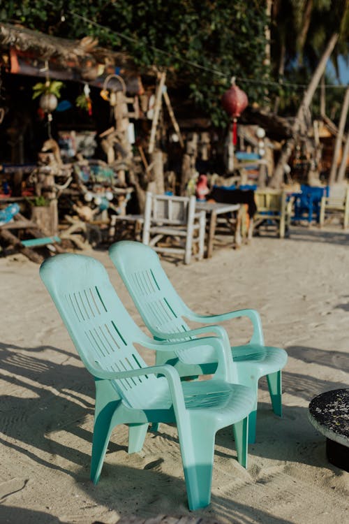 Sunbeds on a Tropical Beach 