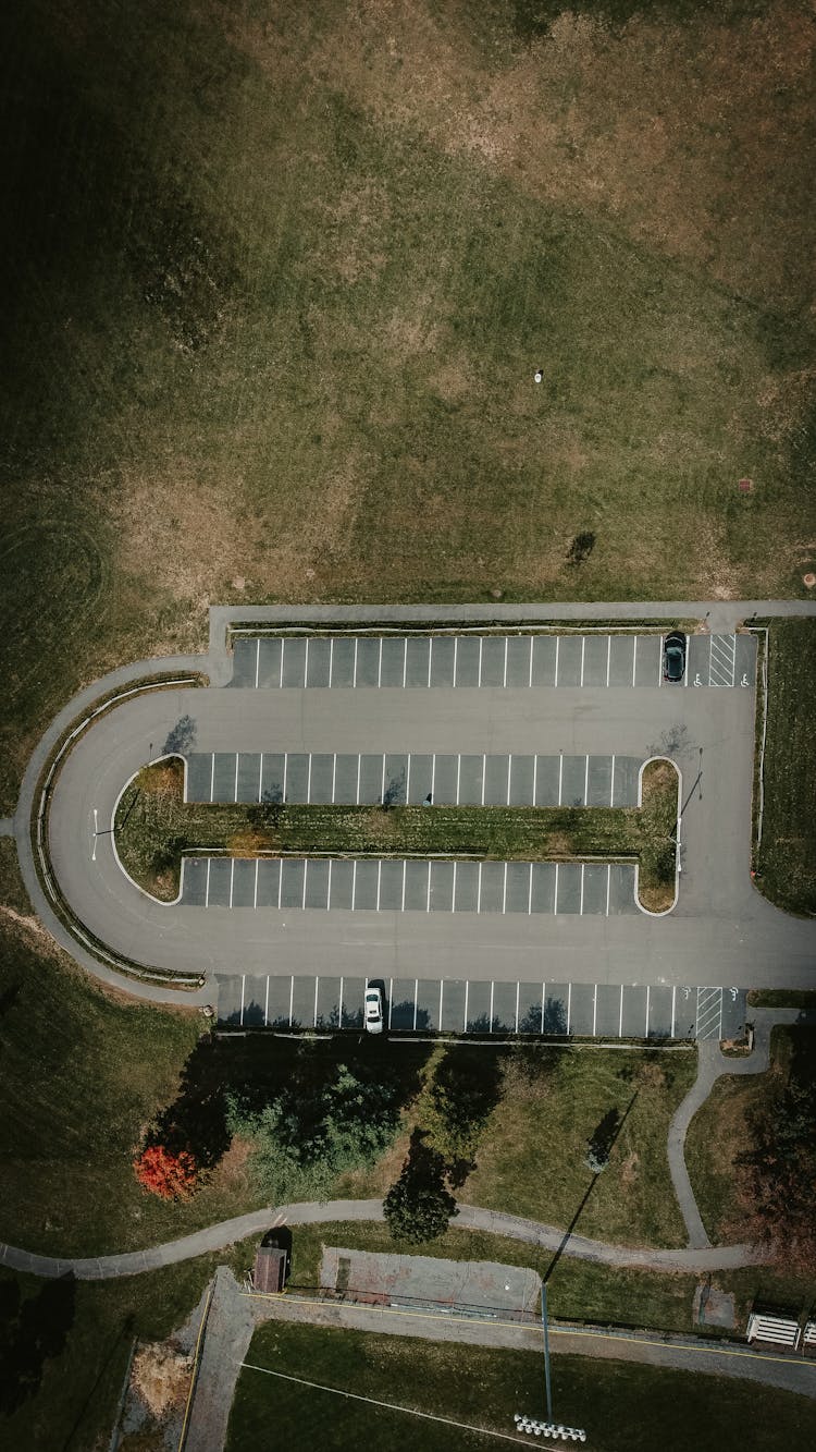 Parking Placed In Green Field