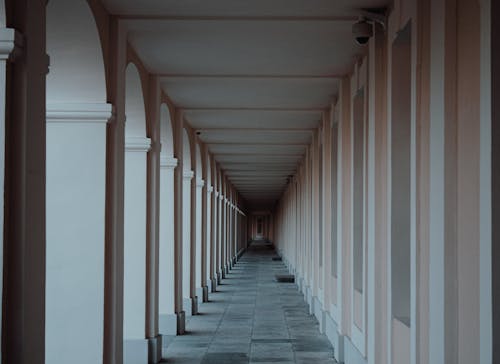 Free Empty Long Corridor Of A Building Stock Photo
