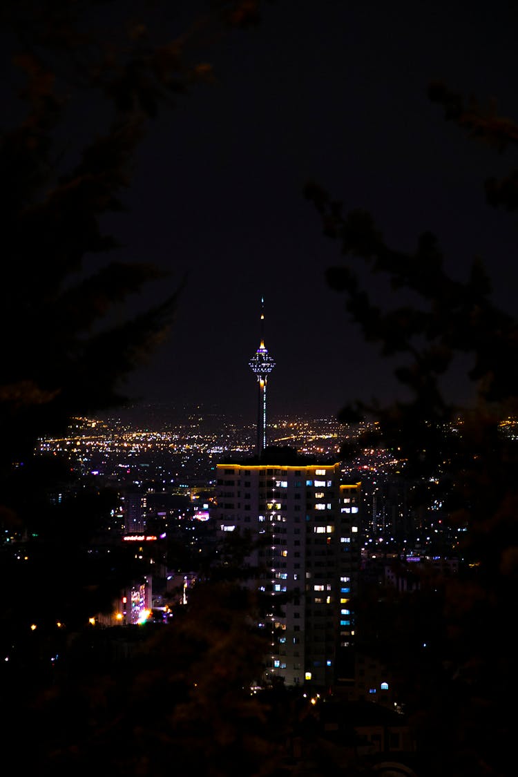 Tower In City At Night