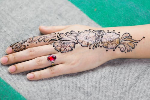 Henna on a Person's Hand · Free Stock Photo