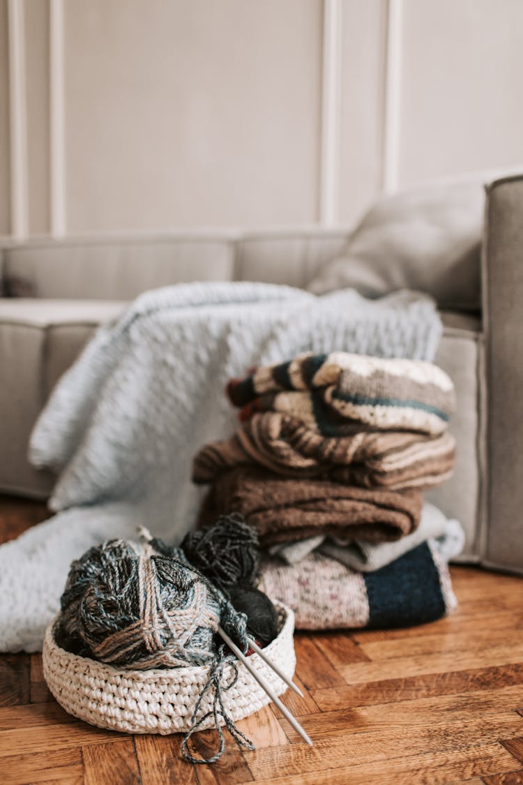 Knitted Sweaters On The Floor