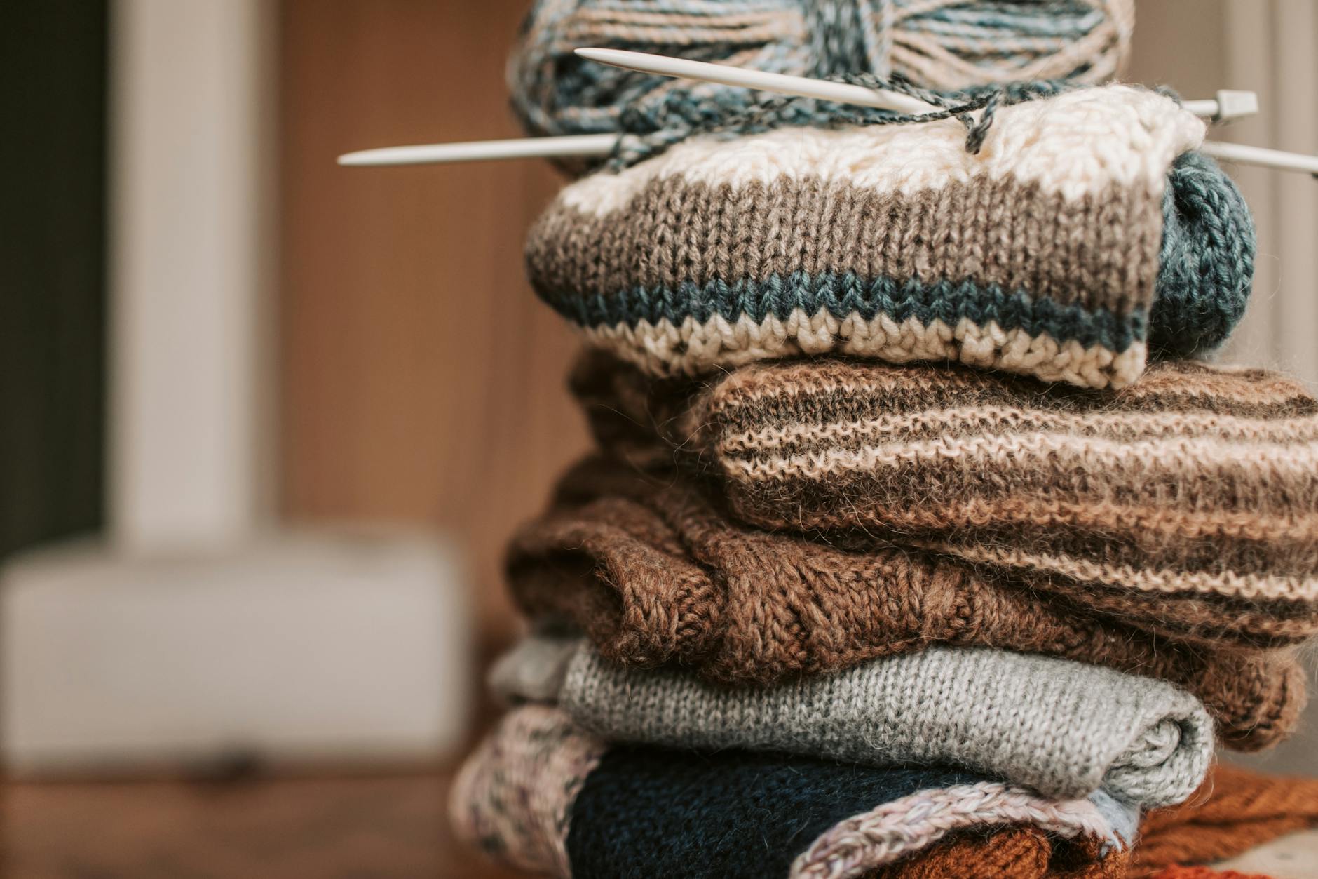 Handmade Scarves and Knitting Needles