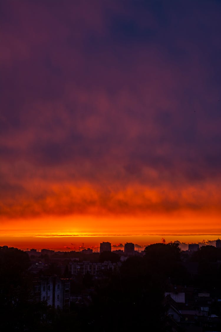 Picturesque Sunset Sky Over City