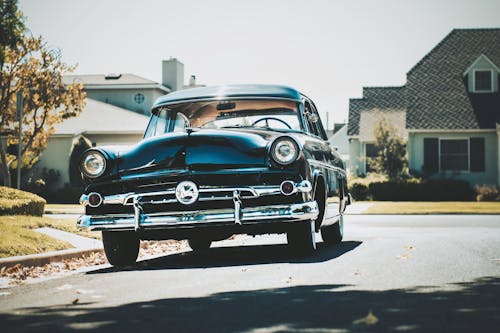 Vintage Car on City Street 