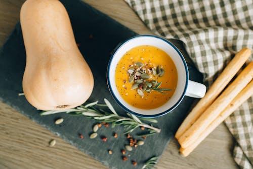 Soup in White Ceramic Bowl