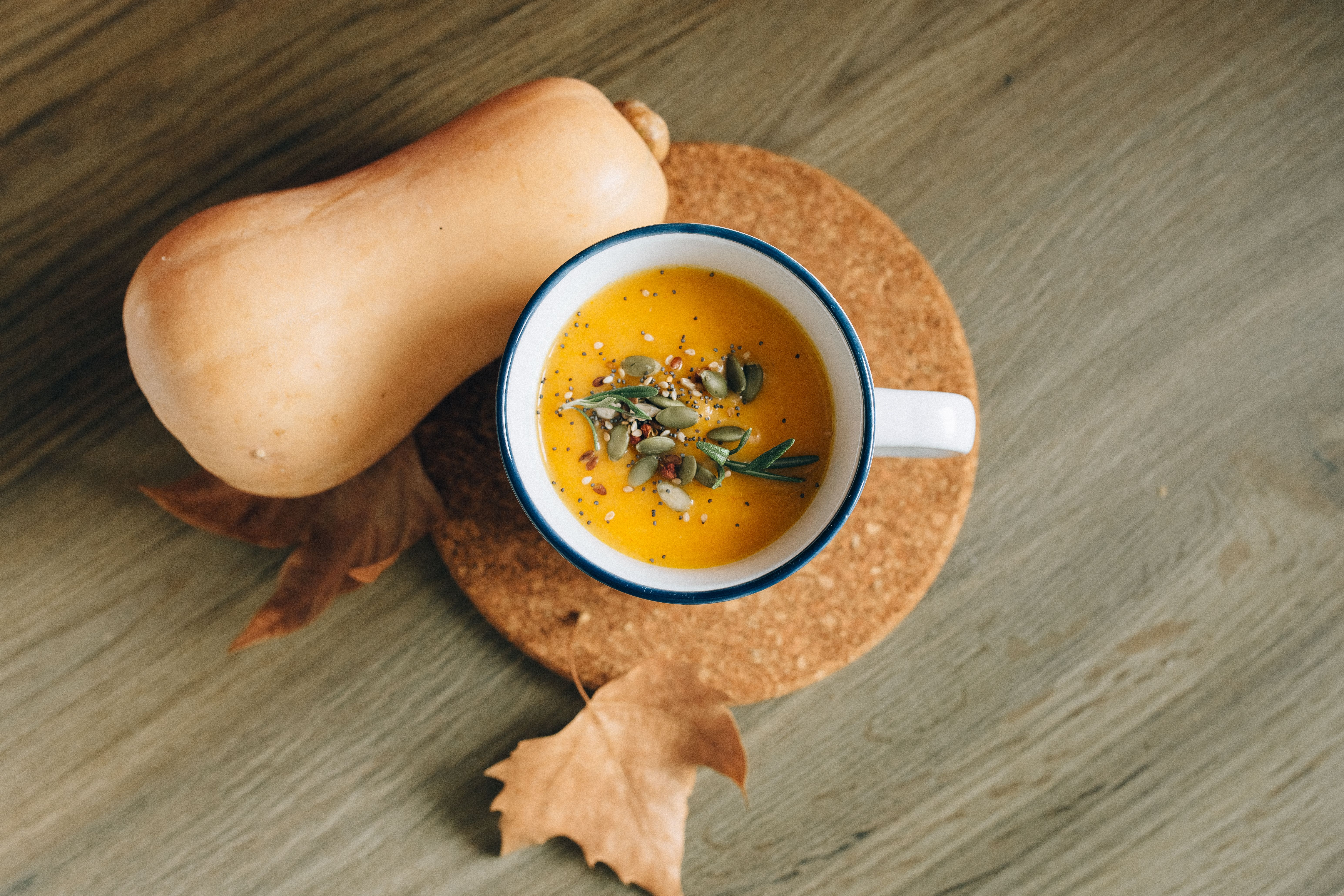 Velouté de courge butternut sans gluten crémeux