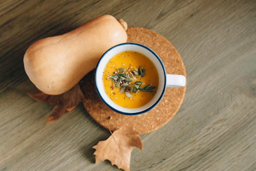 SOPA O CREMA DE CALABAZA CON CURCUMA Y COMINO