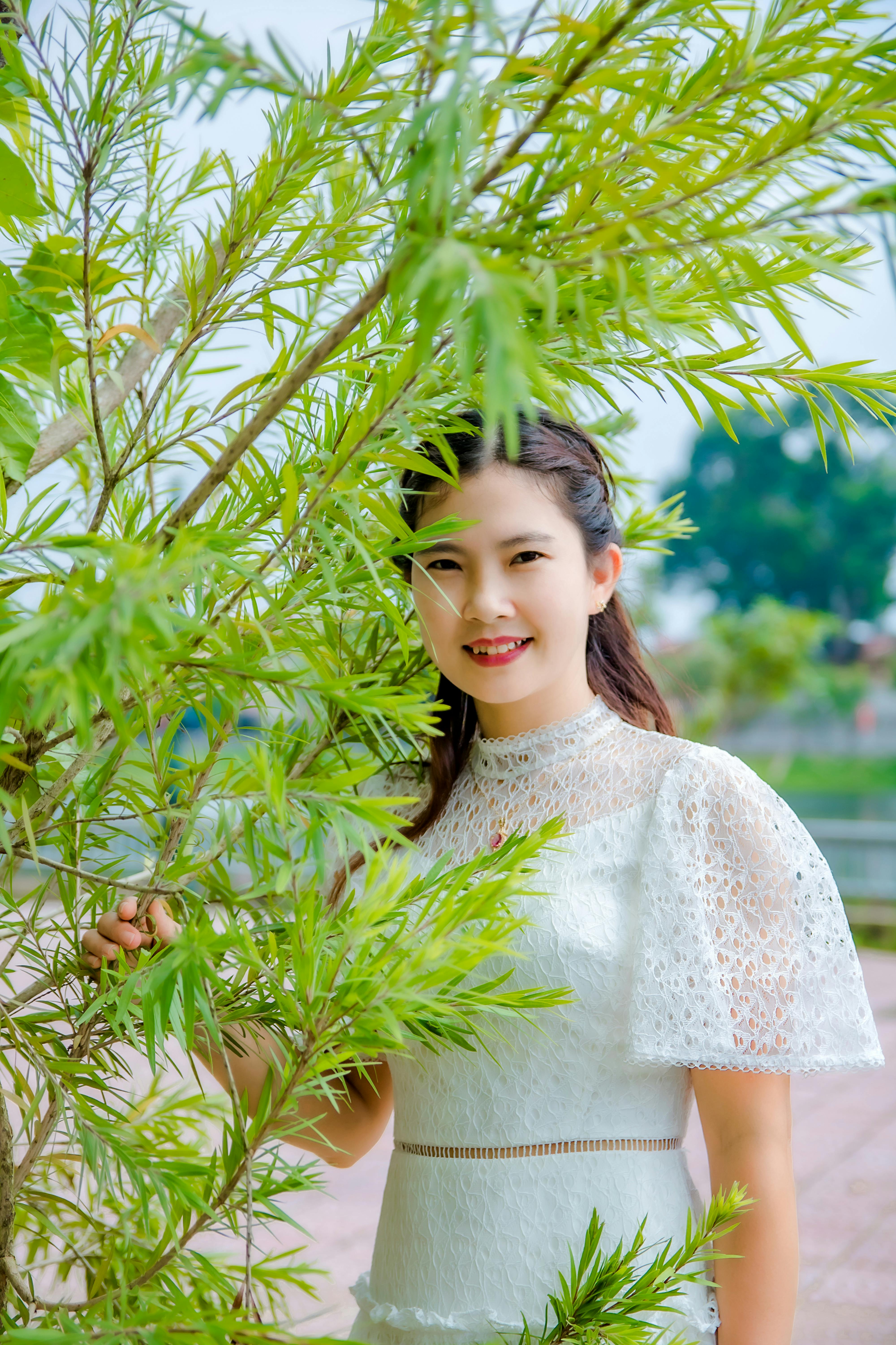 Brunette Woman in a Pink Top · Free
