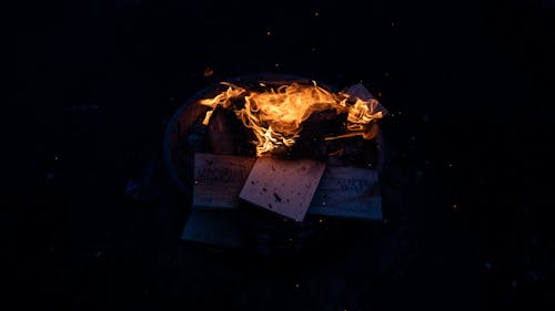 漆黑, 火, 火堆 的 免費圖庫相片