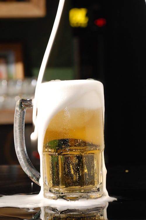 Clear Glass Mug With Beer