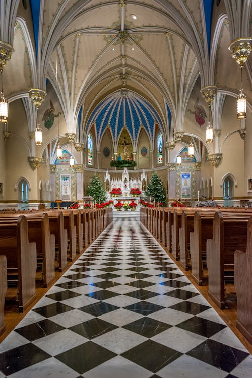 Free  Neoclassical Styled Church Interior  Stock Photo