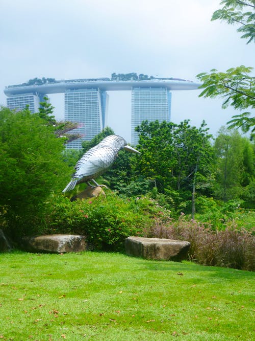 Free stock photo of metal bird and boat hotel, singapore Stock Photo