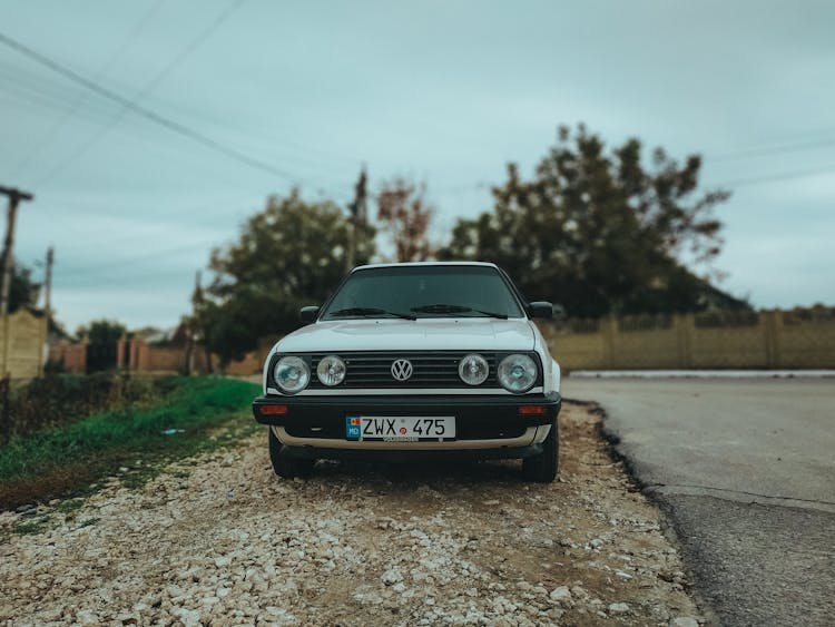 Volkswagen Golf Mk2 Parked On Roadside