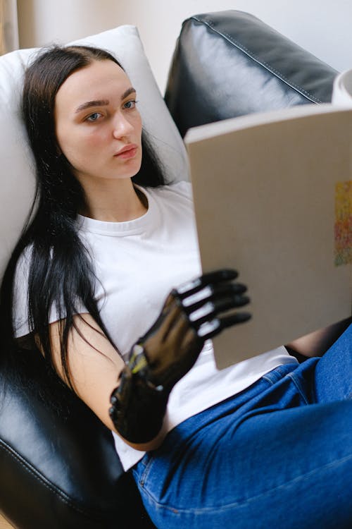 A Woman Sitting on the Couch