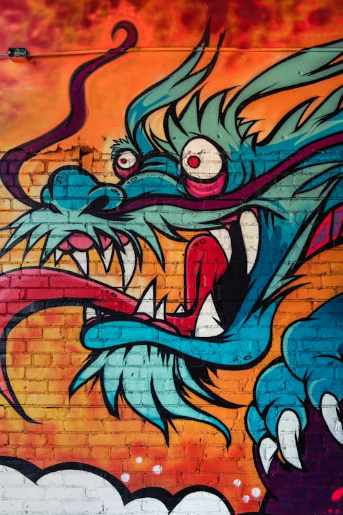 Free Dragon Graffiti Stock Photo