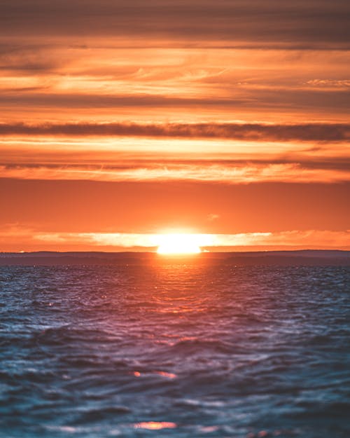 Sunset View over the Sea Horizon