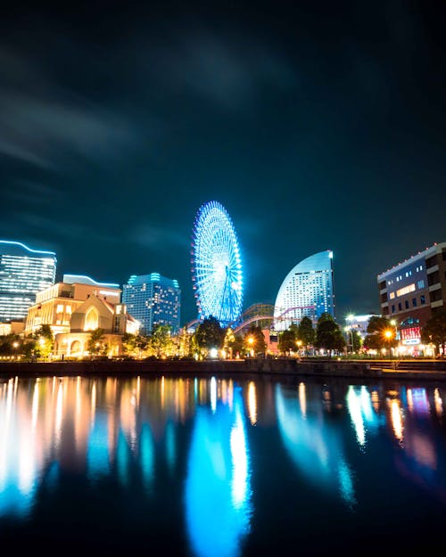 Free Night View Of Yokohama City Stock Photo