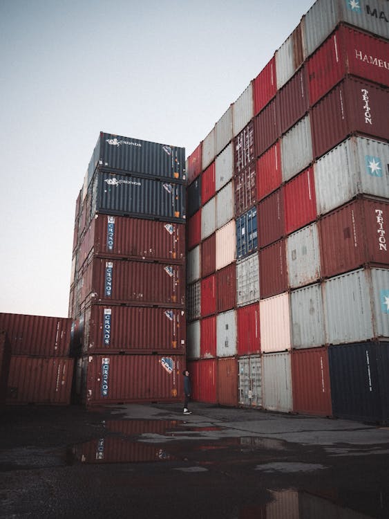 Základová fotografie zdarma na téma dovoz, hromada, intermodální kontejnery