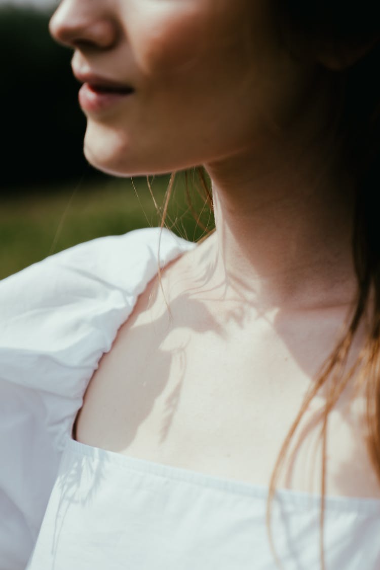 Close Up Photo Of A Woman's Chin