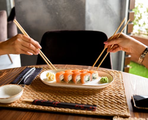 People Eating Sushi