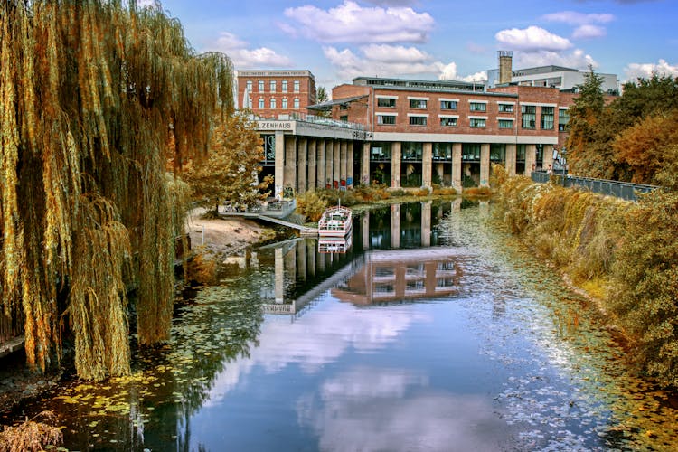 Scenic View Of A River In The City