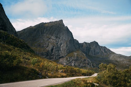 Roadway in rocky terrain of mountains