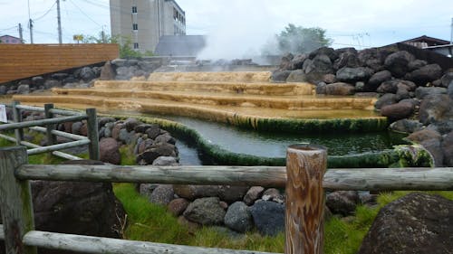 Free stock photo of hot pool, natural onsen, thermal terraces Stock Photo
