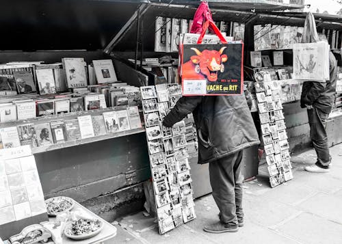Free stock photo of book seller, books, paris